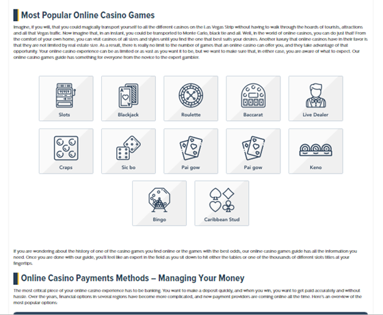 Design: Casinos online design